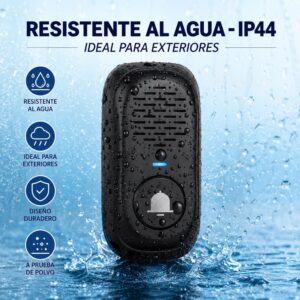 Timbre inalambrico bi-direccional con bateria hasta 50 metros aire libre horizontal IP44 - Imagen 7