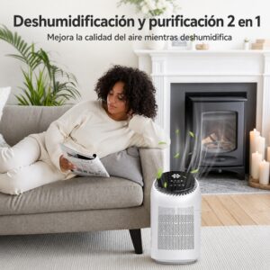 Purificador de aire A01 con deshumificador 2 en 1 hasta 25m2 con temporizador y modo sleep - Imagen 12