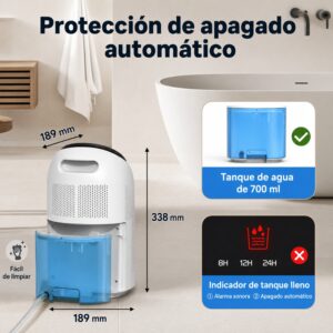 Purificador de aire A01 con deshumificador 2 en 1 hasta 25m2 con temporizador y modo sleep - Imagen 14