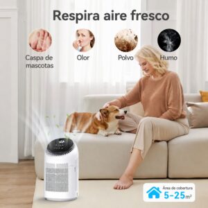 Purificador de aire A01 con deshumificador 2 en 1 hasta 25m2 con temporizador y modo sleep - Imagen 15