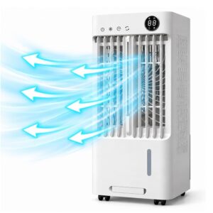 Enfriador de aire cooler 5L cubre 20m2 ventilador con panel digital táctil, control remoto y temporizador DH350