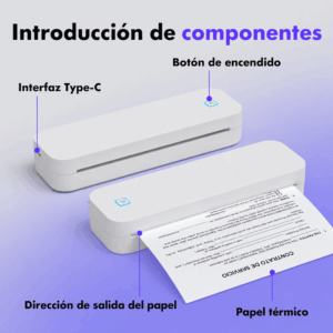 Impresora portátil térmica A4 210mm USB + Bluetooth modelo D80H 304dpi - Imagen 11
