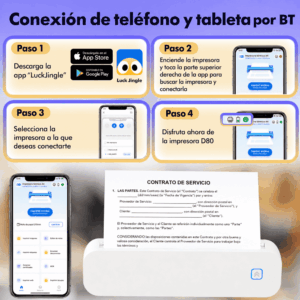 Impresora portátil térmica A4 210mm USB + Bluetooth modelo D80H 304dpi - Imagen 18