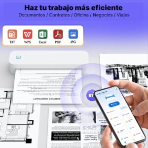 Impresora portátil térmica A4 210mm USB + Bluetooth modelo D80H 304dpi - Imagen 20