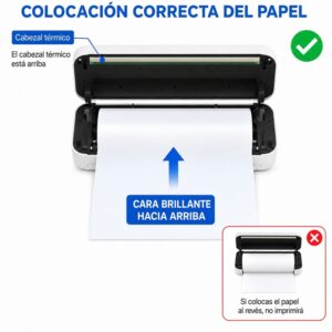 Impresora portátil térmica A4 para rollo/hoja suelta /plegable 210mm USB + Bluetooth D80H 304dpi LUCK JINGLE - Imagen 7