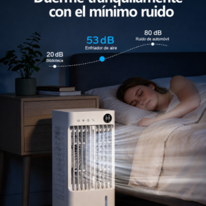 Enfriador de aire cooler 5L cubre 20m2 ventilador con panel digital táctil, control remoto y temporizador - Imagen 10