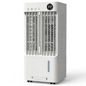 Enfriador de aire cooler 5L cubre 20m2 ventilador con panel digital táctil, control remoto y temporizador