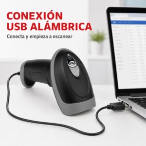Lector escaner código de barras alámbrico USB 2D 1D 6708 con protección anticaida - Imagen 3