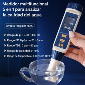 Medidor digital PH LY701 5 en1 PH EC TDS SAL. Temperatura - Imagen 4