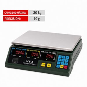Balanza electrónica comercial de calculo mesa 30KG/10kg con conexión serial sin bateria - Imagen 2