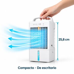Enfriador de aire cooler 900mL cubre 2m2 ventilador con panel digital táctil y temporizador 2408 carga USB - Imagen 1