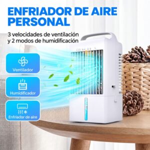 Enfriador de aire cooler 900mL cubre 2m2 ventilador con panel digital táctil y temporizador 2408 carga USB - Imagen 9