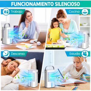 Enfriador de aire cooler 900mL cubre 2m2 ventilador con panel digital táctil y temporizador 2408 carga USB - Imagen 4